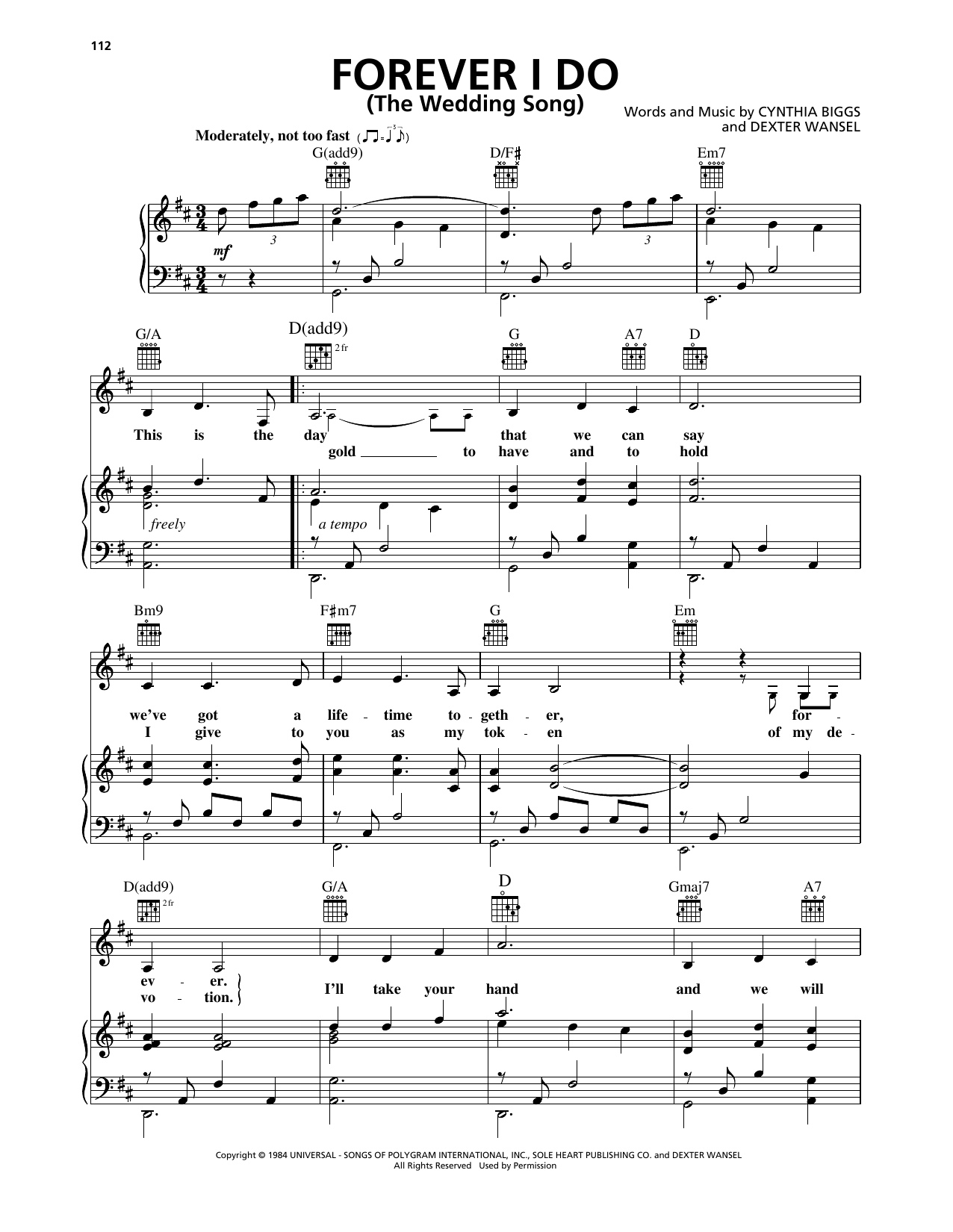 Produktgalerie: Seite 1 von 1 Forever I Do (The Wedding Song), Lou Rawls, Gesang, Gitarre, Klavier