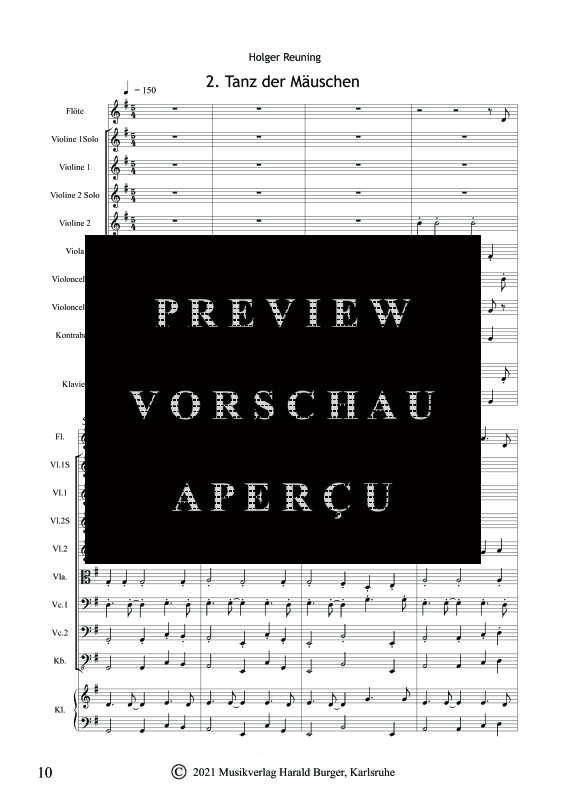 gallery: Burgbergsuite, , Gemischtes Ensemble für Streicher, Klavier & Flöte - Partitur
