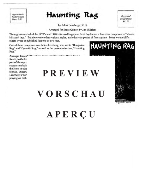 Produktgalerie: Seite 3 von 21 Haunting Rag , , (Blechbläser Quintett)