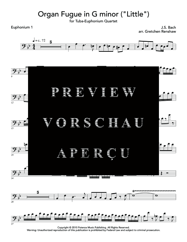 Product gallery: Page 10 of 11 Organ Fugue in G Minor (Little Fugue), , (Tuba Quartett EETT)