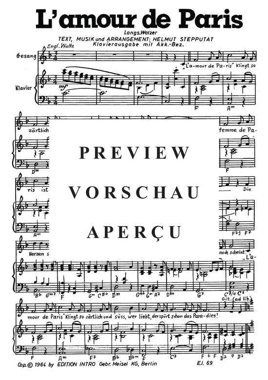 Produktgalerie: Seite 4 von 4 L'amour de Paris, Mathieu, 	Mireille, Klavier und Gesang