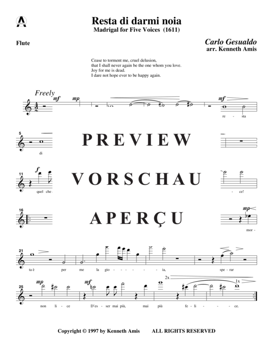 Produktgalerie: Seite 8 von 12 Resta di darmi noia , , (Holzbläserquintett)