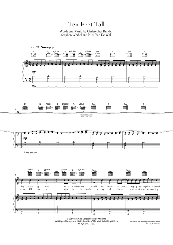 Produktgalerie: Seite 1 von 1 Ten Feet Tall, Afrojack, Gesang, Gitarre, Klavier