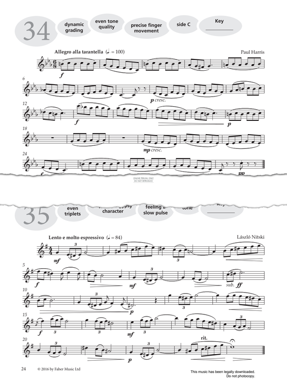 Product gallery: Page 1 of 1 Study No.35 'Lento E Molto Espressivo' (from 'More Graded Studies For Saxophone Book One'), László Nitski