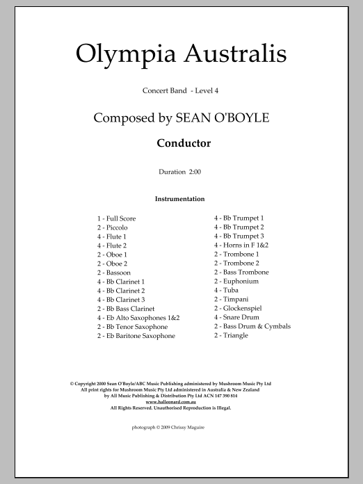 Produktbild zu:  Olympia Australis (Concert Band) - Score - 