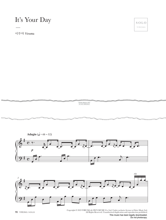 Produktgalerie: Seite 1 von 1 It's Your Day, Yiruma, Klavier