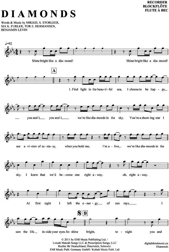 Product gallery: Page 1 of 4 Diamonds , Rihanna, (recorder)