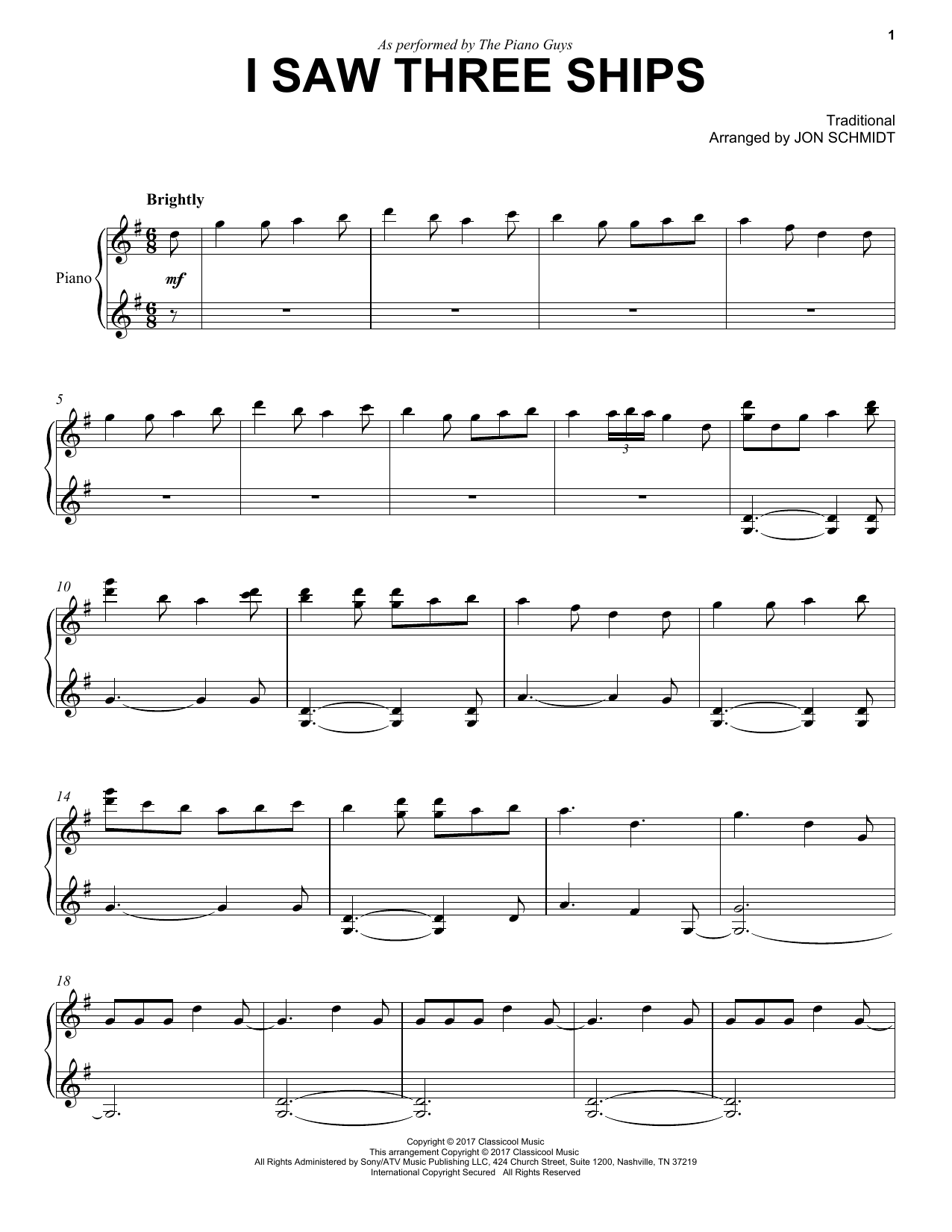 Product gallery: Page 1 of 1 I Saw Three Ships, The Piano Guys