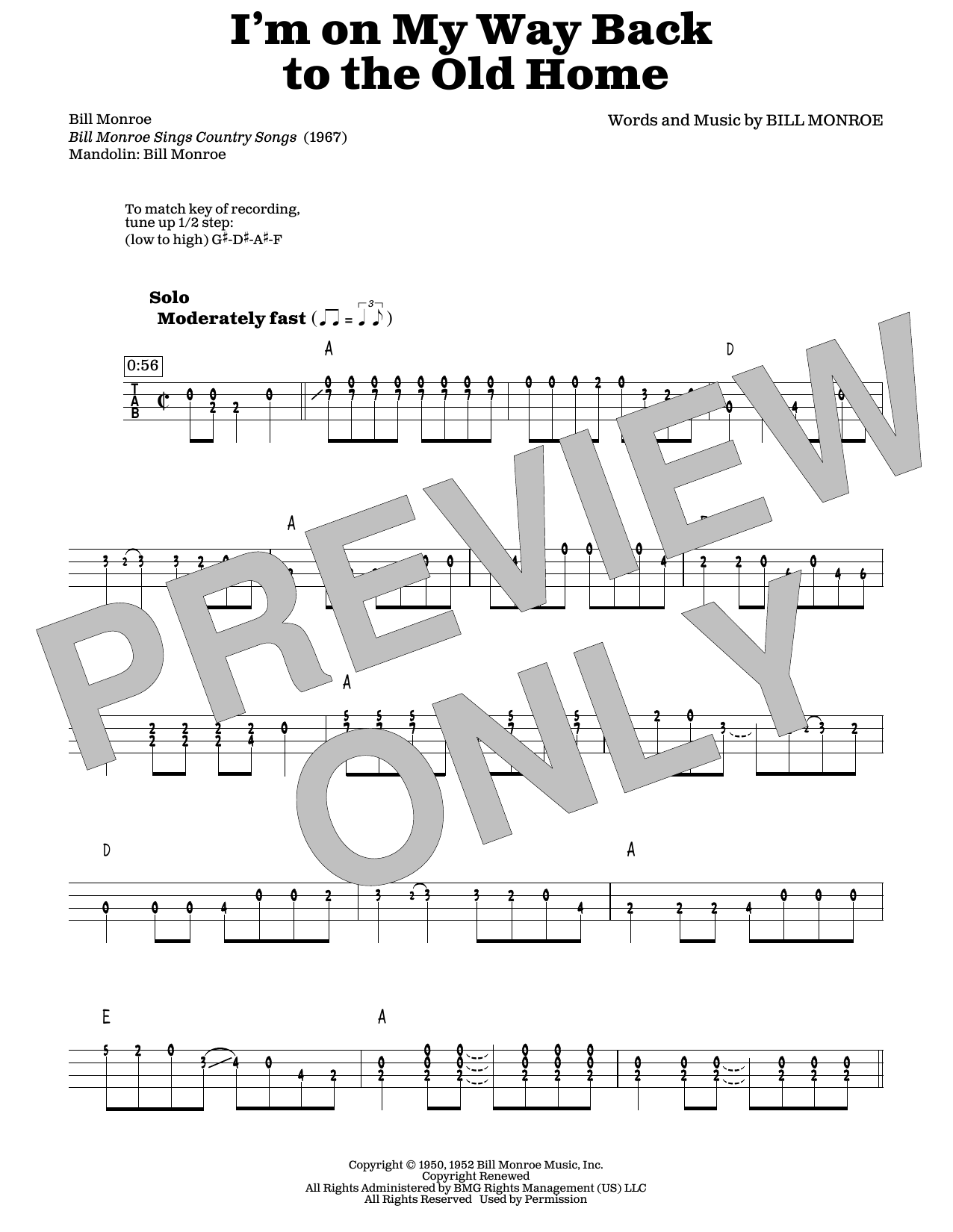 Produktgalerie: Seite 1 von 1 I'm On My Way Back To The Old Home (arr. Fred Sokolow), Bill Monroe