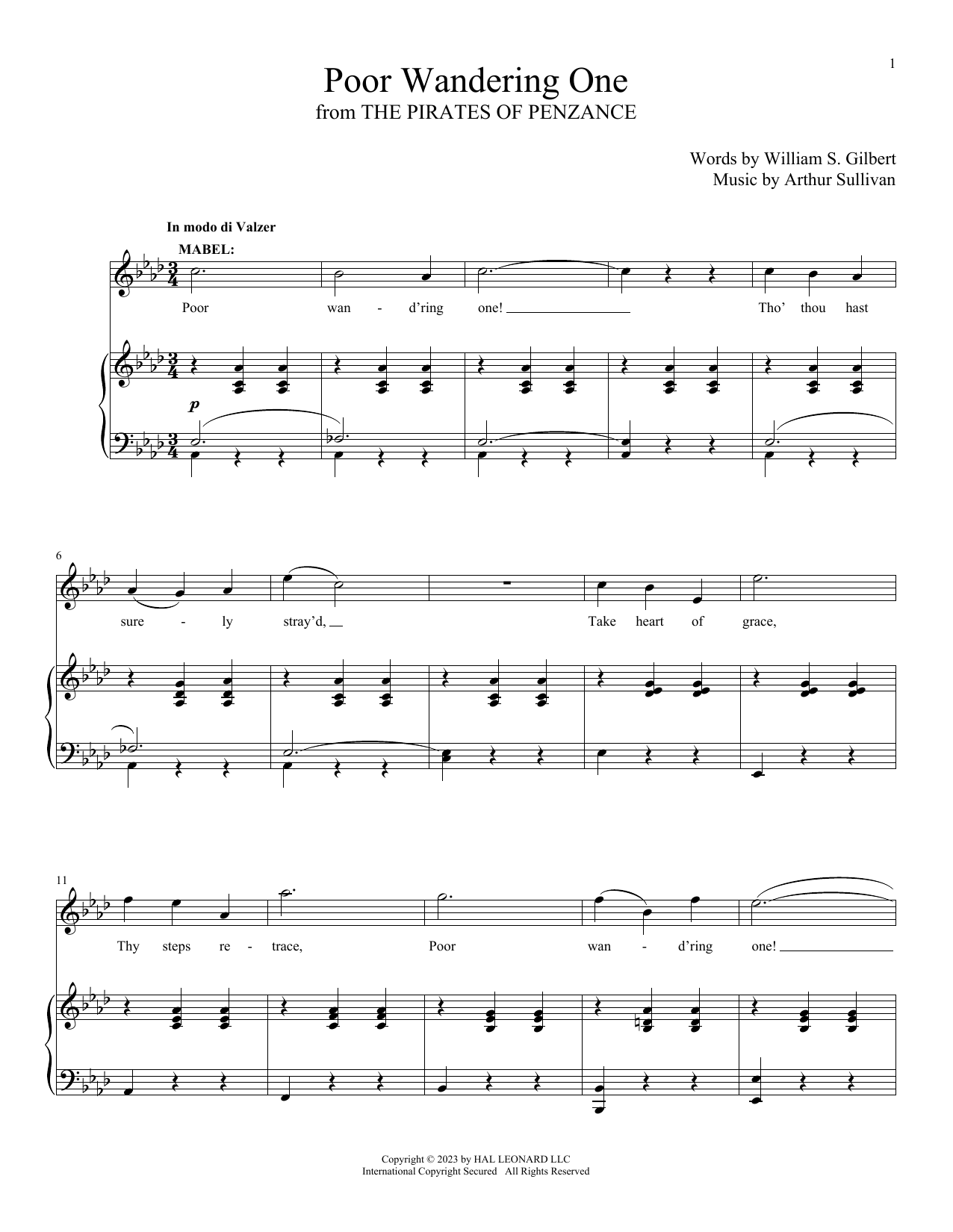 Produktbild zu: Poor Wand'ring One (from The Pirates Of Penzance)