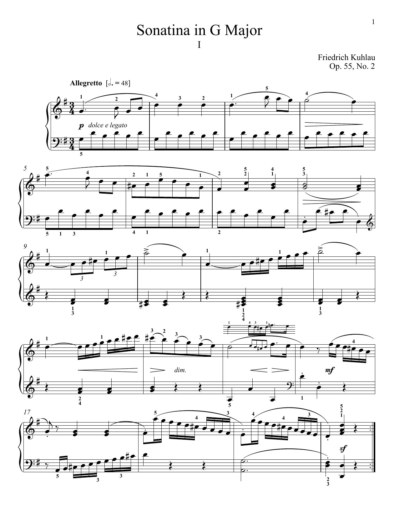 Produktbild zu: Sonatina In G Major, Op. 55, No. 2