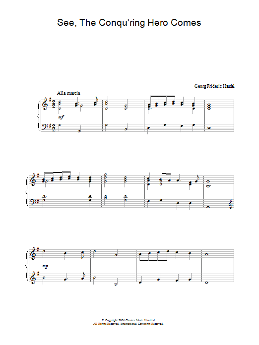 Product gallery: Page 1 of 1 See, The Conqu'ring Hero Comes, George Frideric Handel