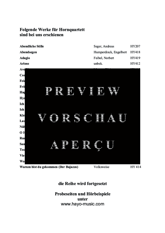 gallery: Abendsegen, , (Horn Quartett)