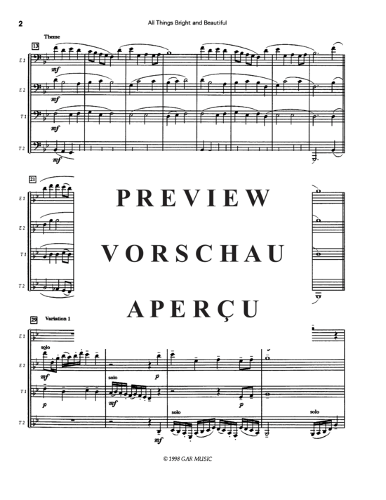 gallery: All Things Bright and Beautiful , , (Tuba Quartett EETT)