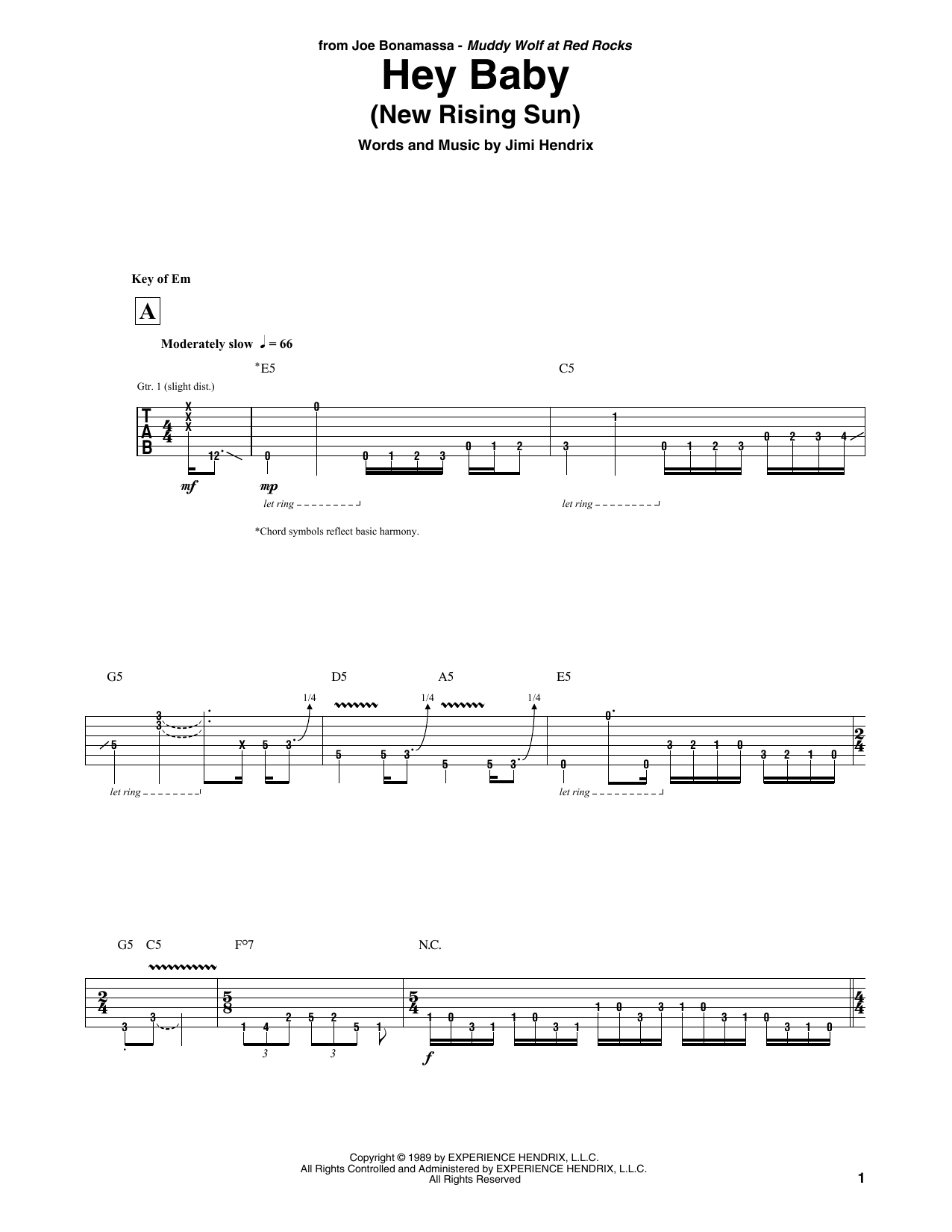 Product gallery: Page 1 of 1 Hey Baby (New Rising Sun), Joe Bonamassa