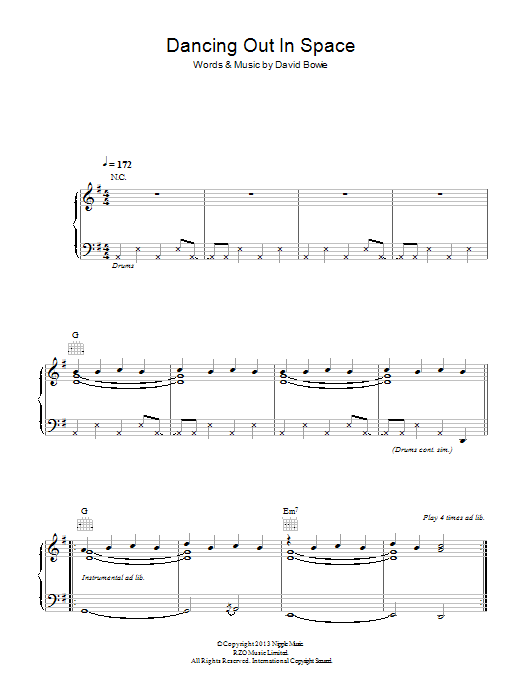 Produktgalerie: Seite 1 von 1 Dancing Out In Space, David Bowie, Gesang, Gitarre, Klavier