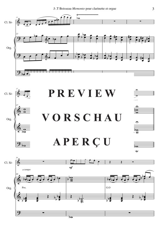 Product gallery: Page 4 of 20 Memento , , (clarinet in Bb + organ)