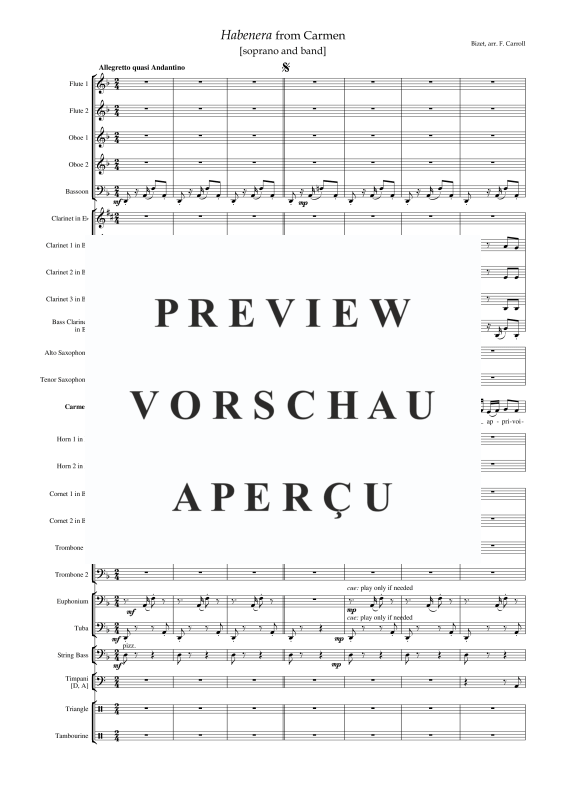 Produktgalerie: Seite 4 von 11 Habanera aus Carmen, , Solo Gesang und Concert Band