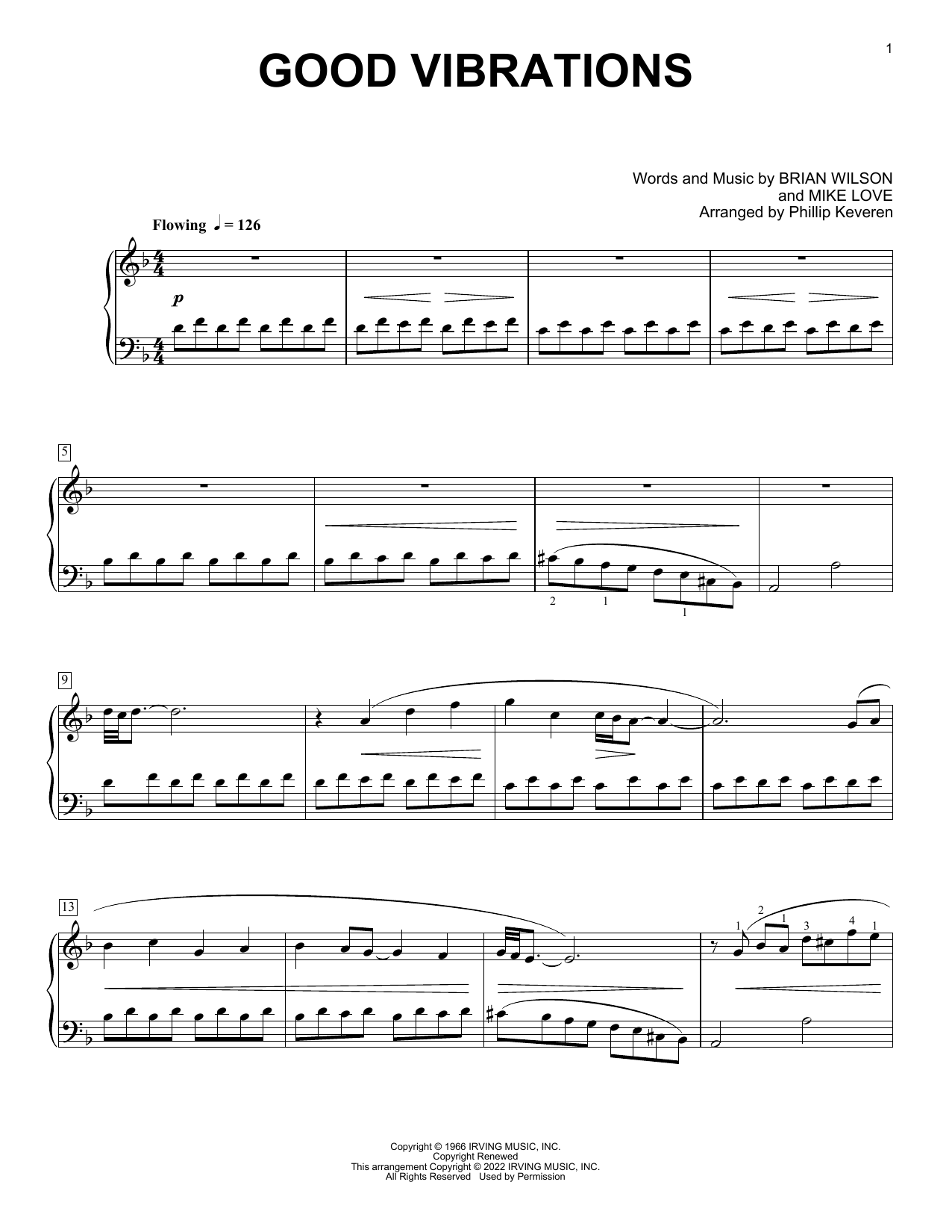 Produktbild zu: Good Vibrations (arr. Phillip Keveren)