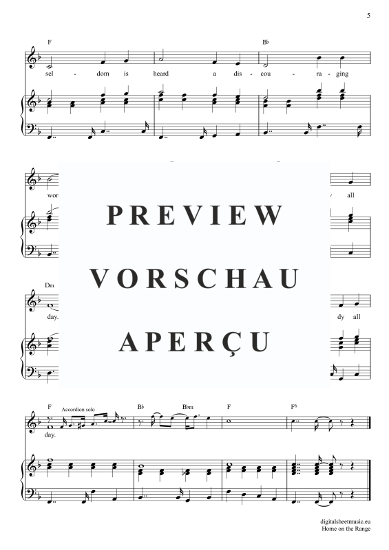 Product gallery: Page 6 of 6 Home On The Range, Folk Song, American, Piano and Voice