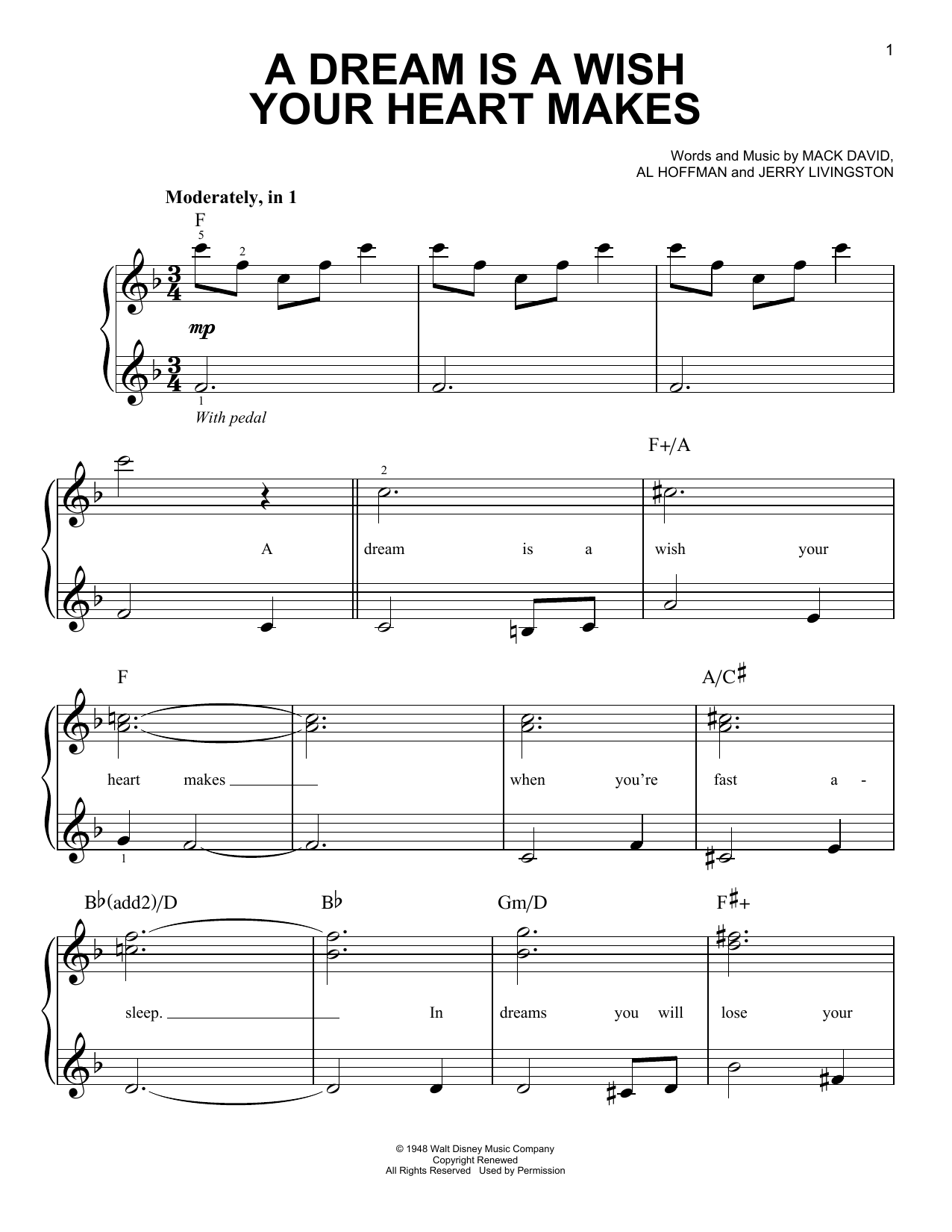 Produktbild zu: A Dream Is A Wish Your Heart Makes (from Cinderella)