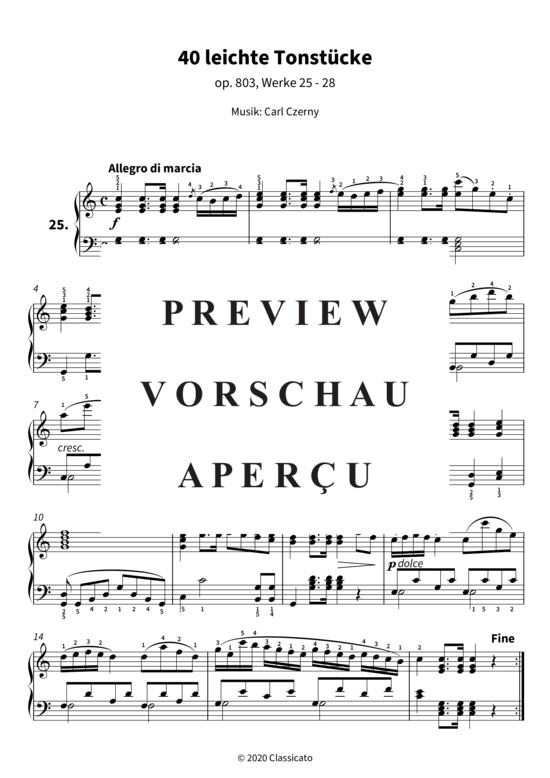 Product gallery: Page 4 of 11 40 leichte Tonstücke - op. 803, Werke 25 - 28 , , Piano Solo