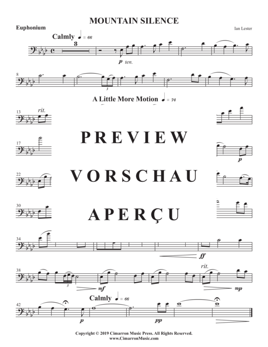 Product gallery: Page 6 of 7 Mountain Silence , , (euphonium + piano)