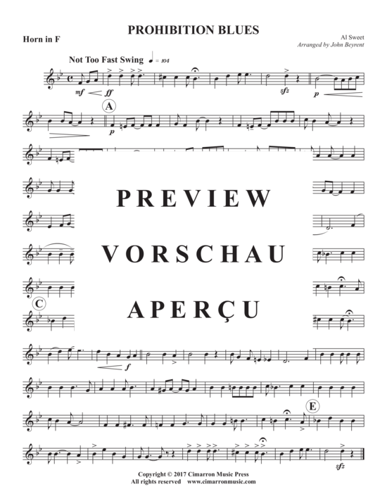 Produktgalerie: Seite 9 von 11 Prohibition Blues , , (Blechbläserquintett)