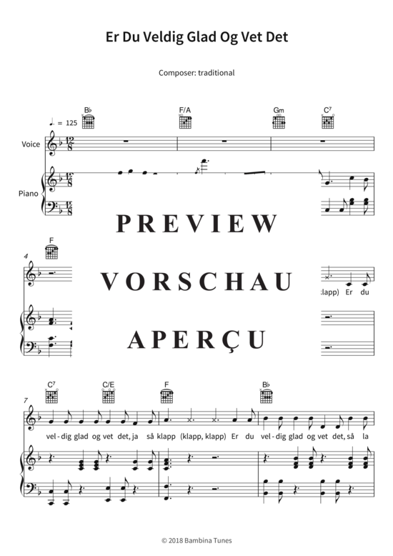 Produktgalerie: Seite 4 von 6 Er Du Veldig Glad Og Vet Det, , (Gesang + Klavier, Gitarre)