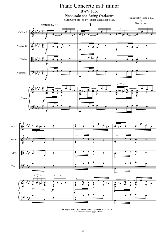 Produktbild zu: Klavierkonzert F-Moll BWV 1056Johann Sebastian Bach