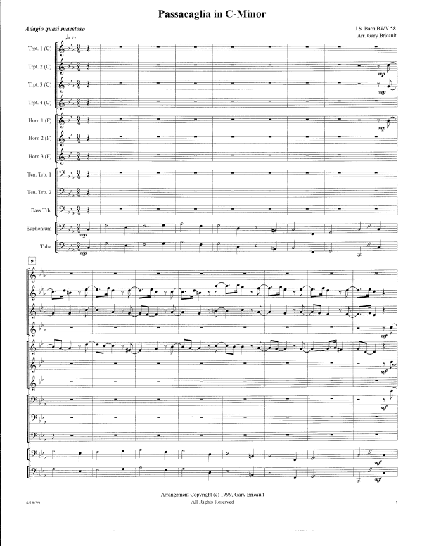 Product picture to: Passacaglia in C Minor, BWV 582Johann Sebastian Bach