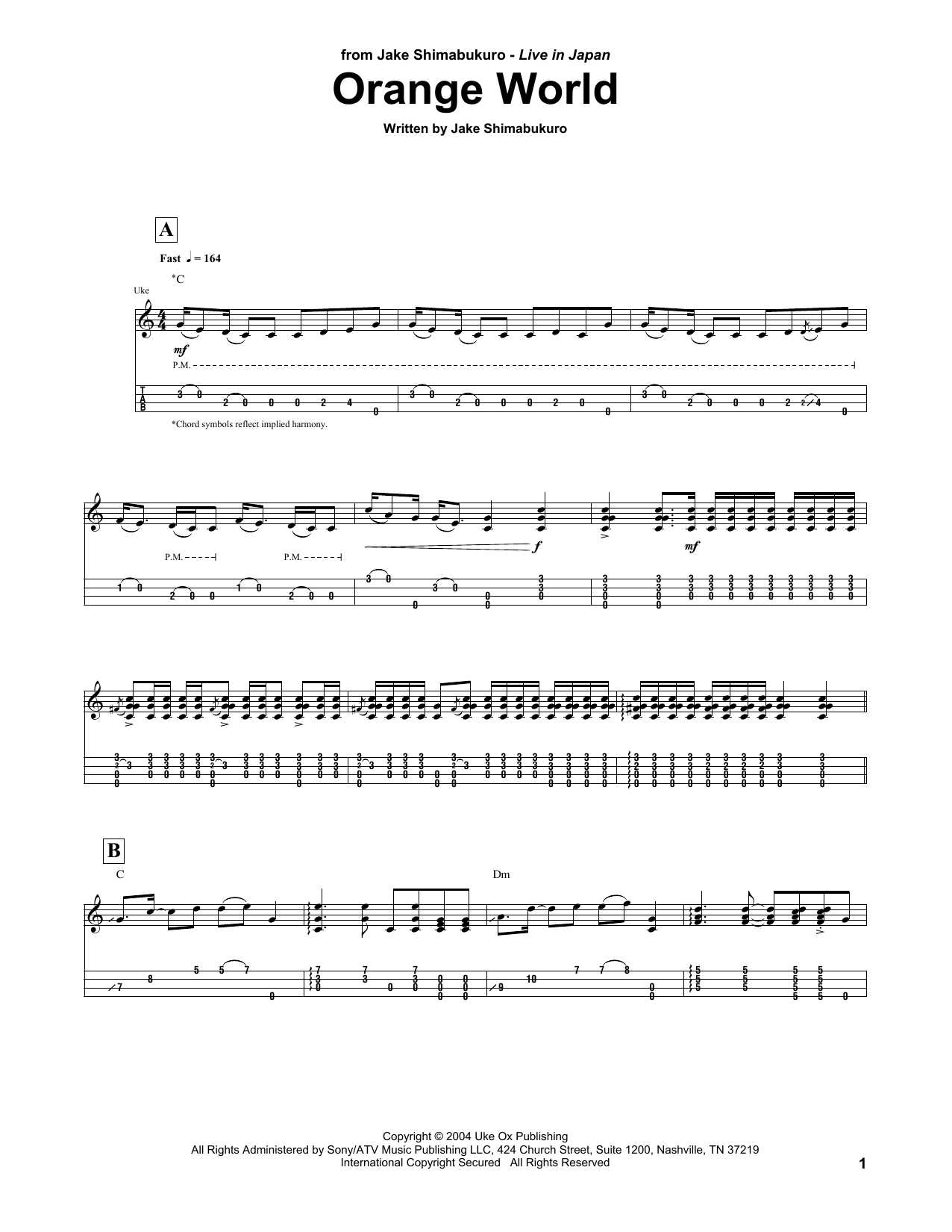 Product gallery: Page 1 of 1 Orange World, Jake Shimabukuro