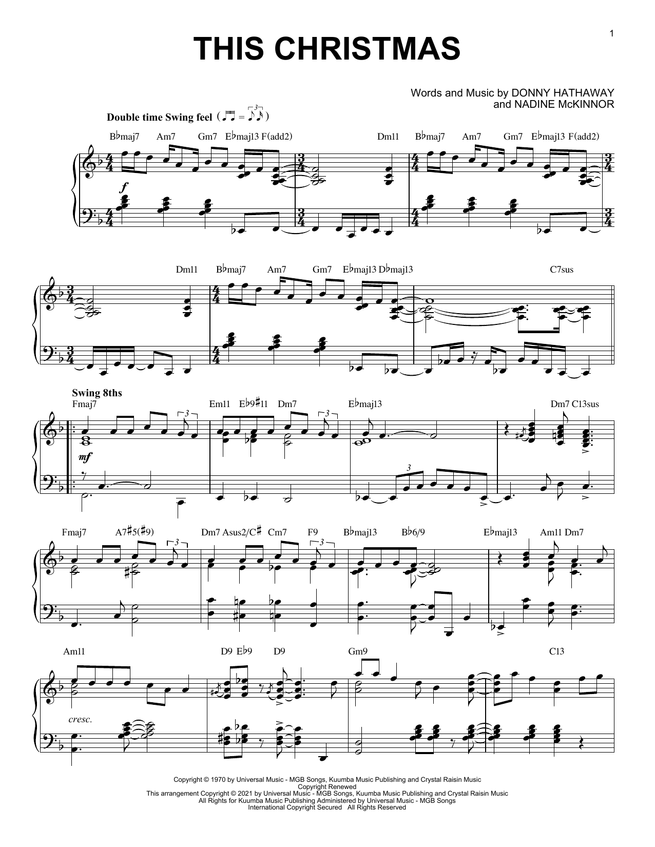 Product picture to: This Christmas [Jazz version] (arr. Brent Edstrom)