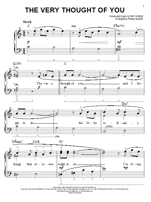 Product gallery: Page 1 of 1 The Very Thought Of You (arr. Phillip Keveren), Ray Noble