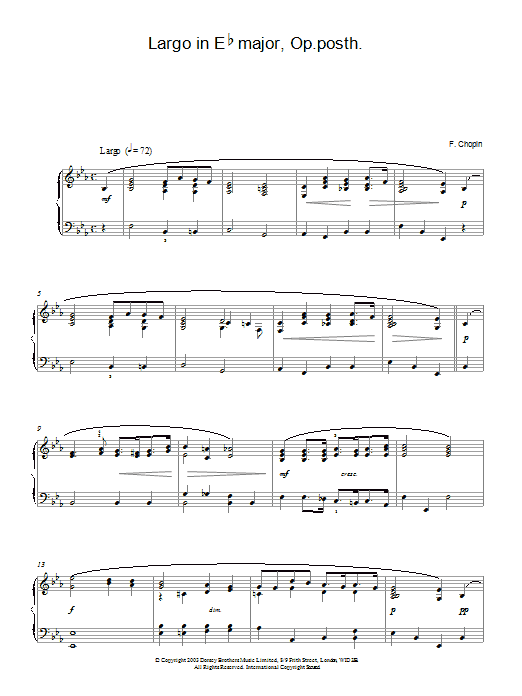 Product gallery: Page 1 of 1 Largo In Eb Major, Op. Posth., Frederic Chopin