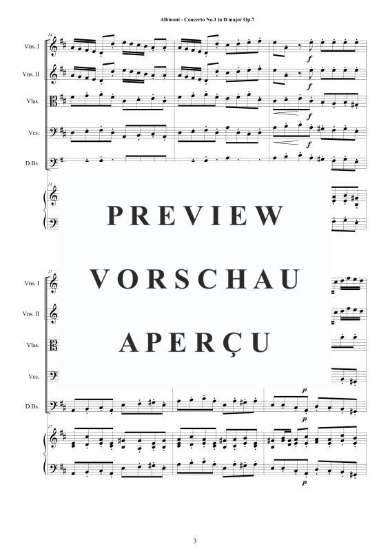 Product gallery: Page 4 of 11 Concerto No.1 in D-Dur Op.7, , String Ensemble and Harpsichord