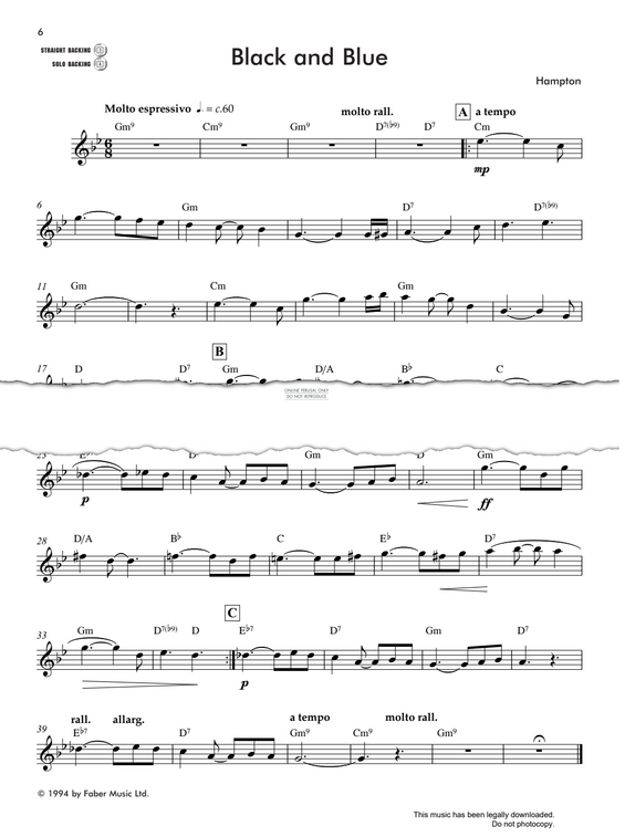 Product gallery: Page 1 of 1 Black And Blue, Andy Hampton