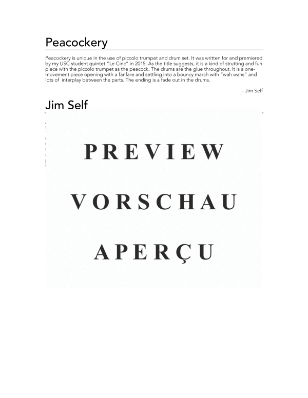 Produktgalerie: Seite 4 von 11 Peacockery, , (Blechbläser Quintett und Drum Set)