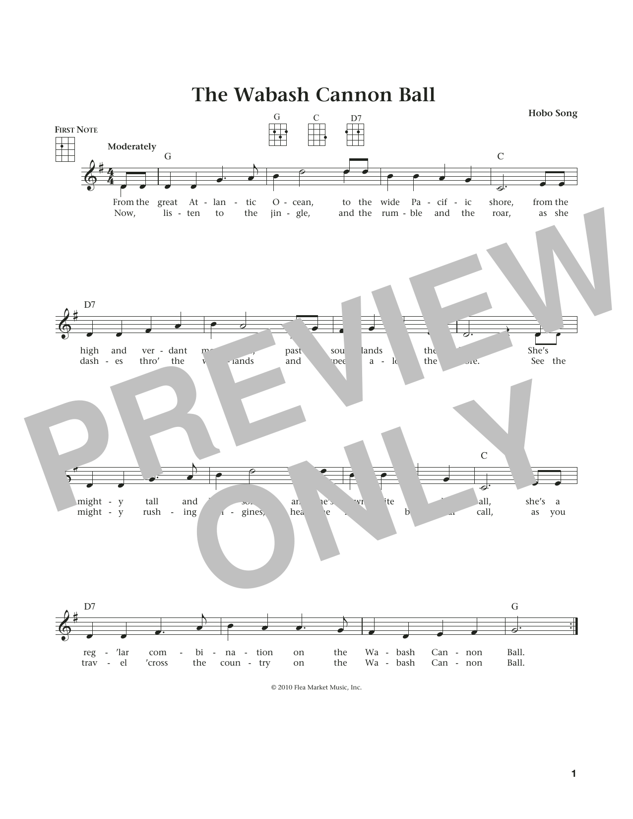 Product gallery: Page 1 of 1 The Wabash Cannon Ball (from The Daily Ukulele) (arr. Liz and Jim Beloff), Hobo Song