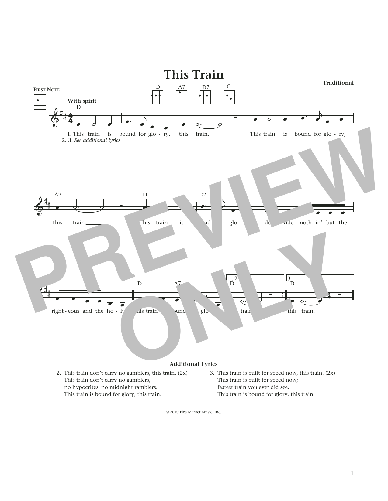 Product gallery: Page 1 of 1 This Train (from The Daily Ukulele) (arr. Liz and Jim Beloff), Traditional
