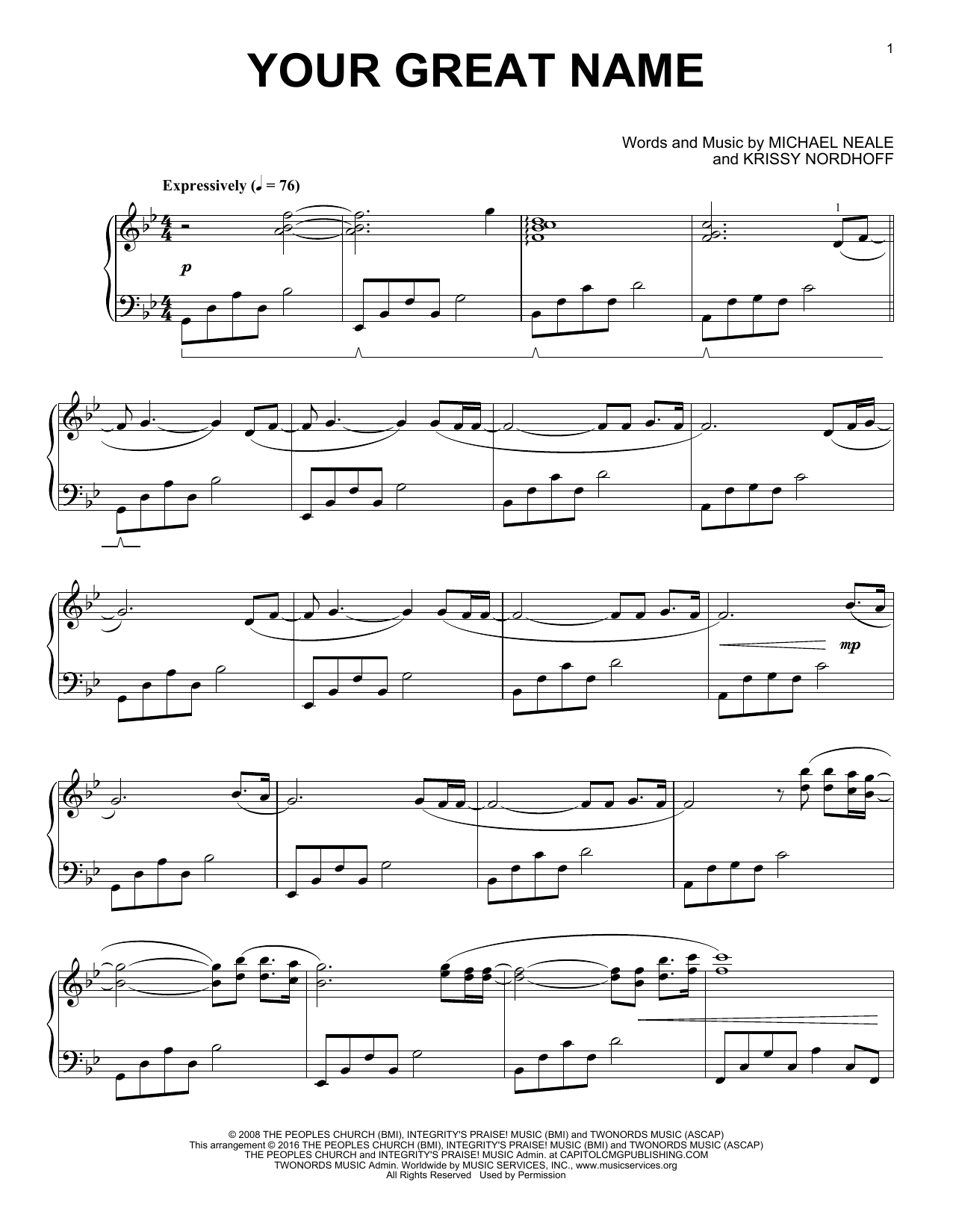 Product gallery: Page 1 of 1 Your Great Name (arr. Phillip Keveren), Natalie Grant