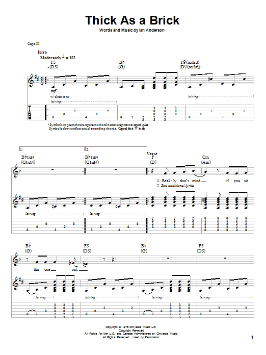 Produktgalerie: Seite 1 von 1 Thick As A Brick, Jethro Tull, Gitarre