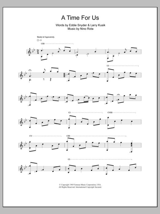 Produktbild zu: A Time For Us (Love Theme)