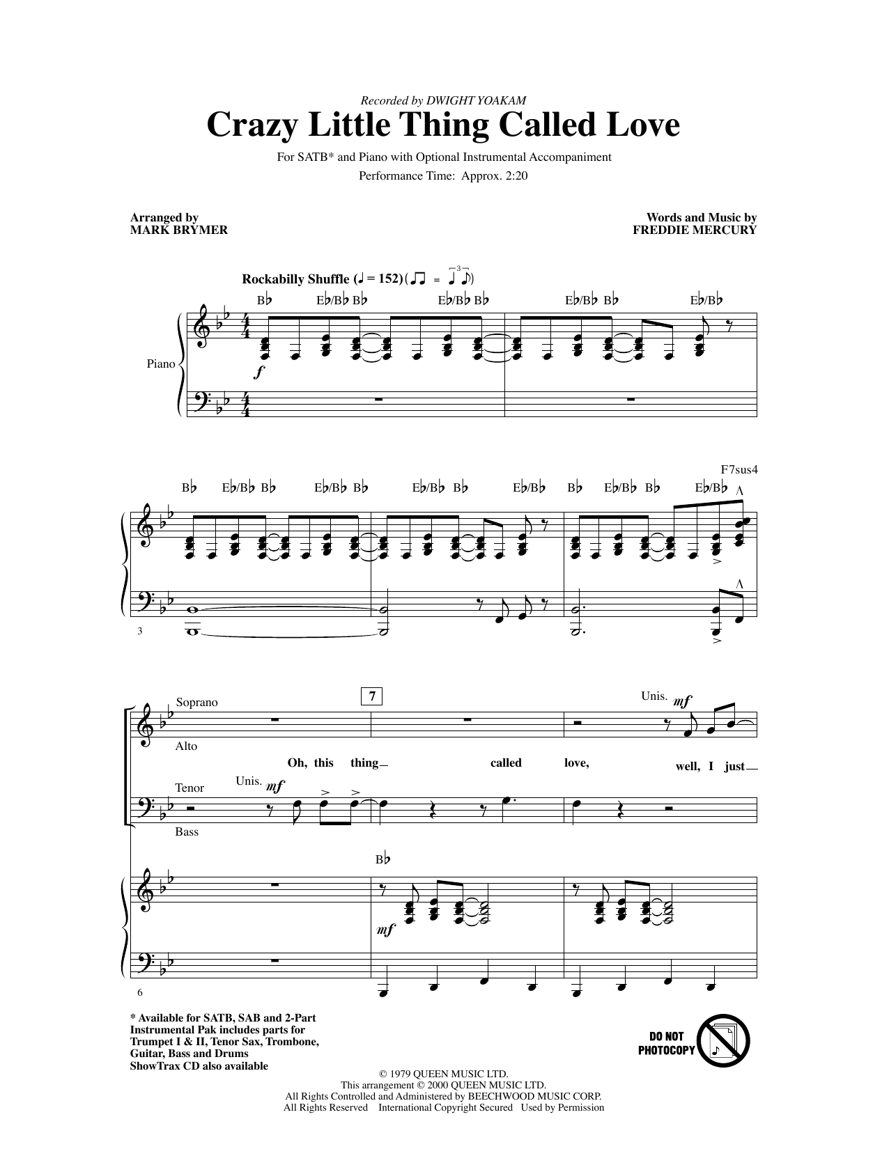 Produktbild zu: Crazy Little Thing Called Love (arr. Mark Brymer)