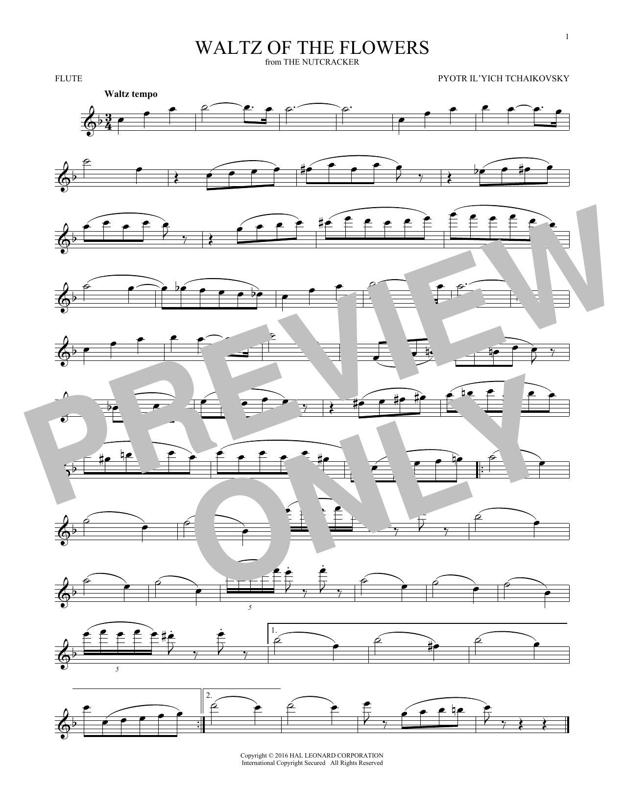 Product gallery: Page 1 of 1 Waltz Of The Flowers, Op. 71a (from The Nutcracker), Pyotr Il'yich Tchaikovsky