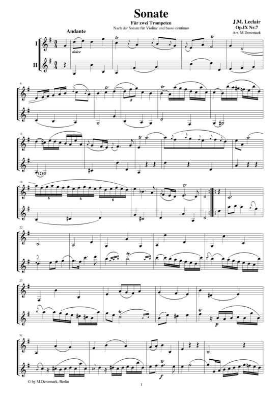Sonate II für zwei Trompeten