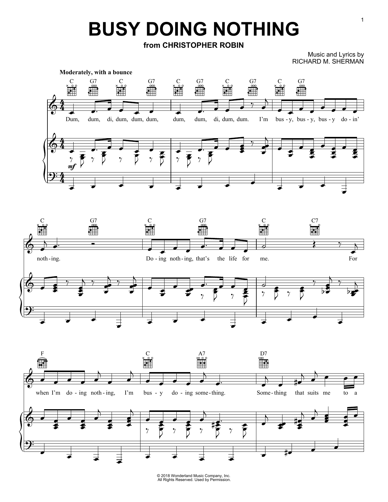 Produktbild zu: Busy Doing Nothing (from Christopher Robin)