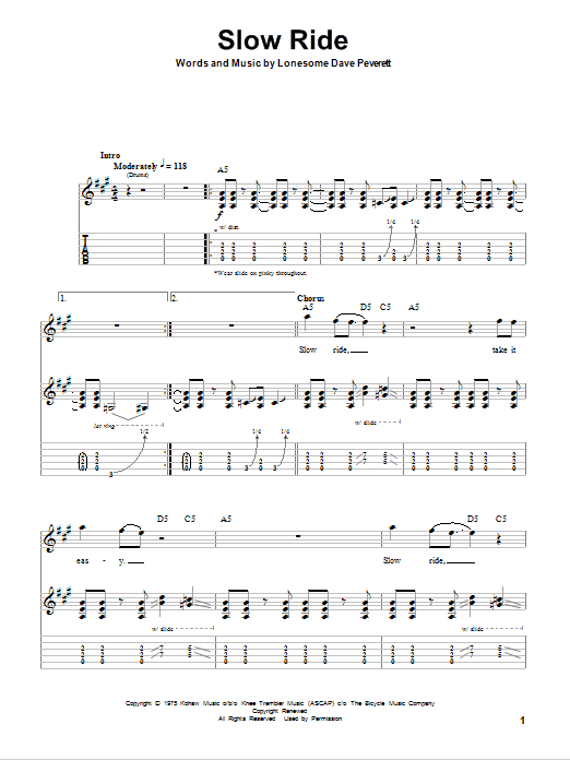 Produktgalerie: Seite 1 von 1 Slow Ride, Foghat, Gitarre