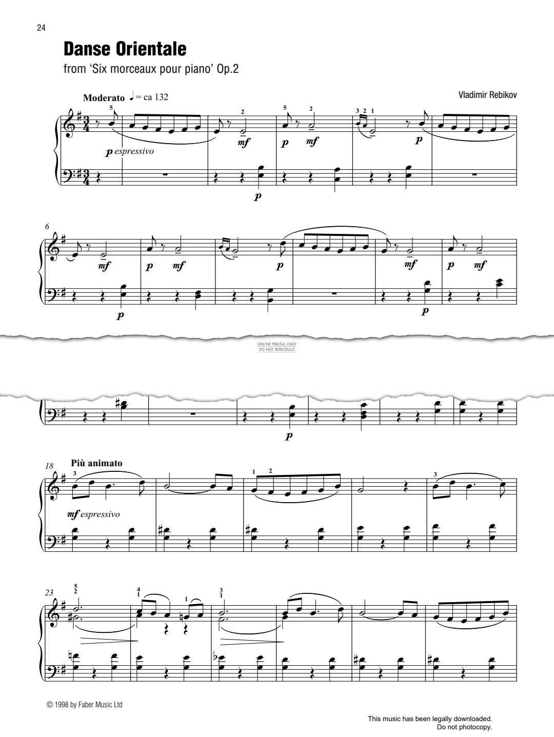 Produktgalerie: Seite 1 von 1 Danse Orientale (from 'Six morceaux pour piano' Op. 2) (Best of Grade 4 Piano), Vladimir Rebikov, Klavier