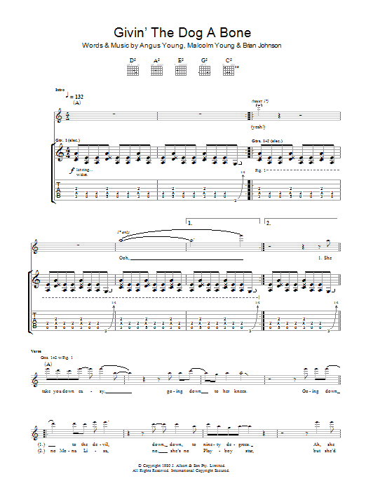 Produktgalerie: Seite 1 von 1 Givin' The Dog A Bone, AC/DC, Gitarre